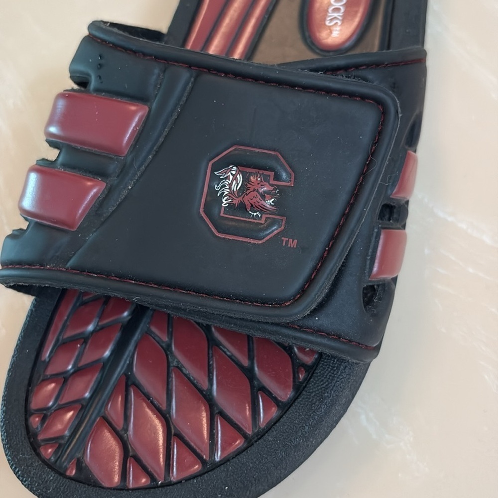 USC Gamecocks Black and Red Slide Sandals. Size 8. EUC - Picture 4 of 7